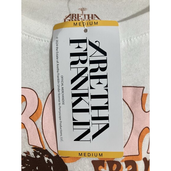 NWT Licensed Aretha Franklin Queen Of Soul Graphic Band Tee T-Shirt Medium - Picture 5 of 6